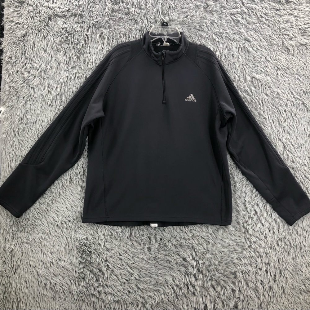 Adidas Pullover Mens Medium Gray Quarter Zip Climawarm Athletic Workout